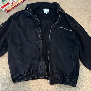 Zara Black Bomber Jacket